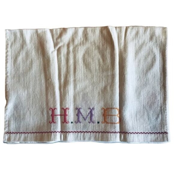 Vintage Embroidered Hand Dish Kitchen Tulips Colorful Tea Towel Set - Picture 5 of 8